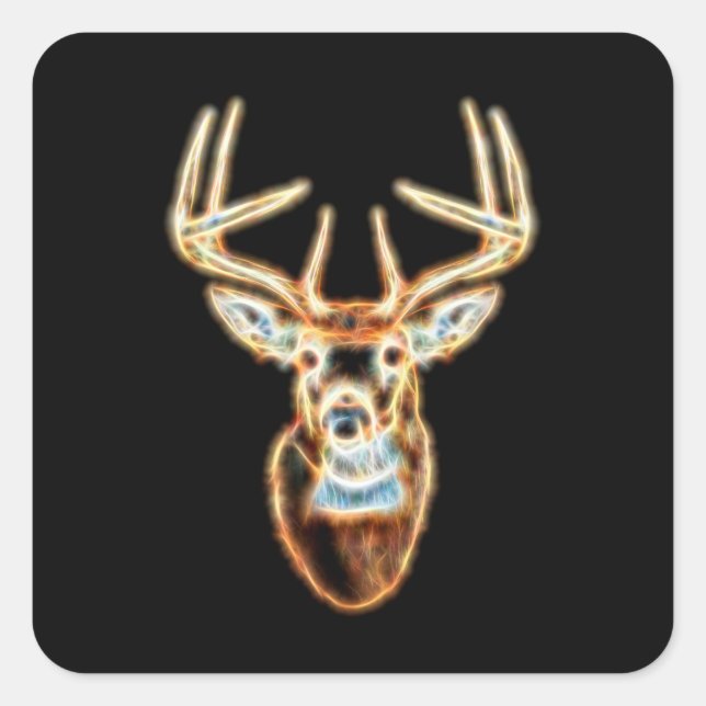 Deer Head Energy Spirit Square Sticker (Front)