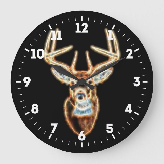Deer Head Energy Spirited on a Large Clock (Front)