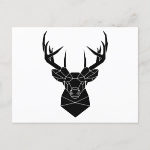 Deer Head Geometric Ai File Deer Silhouette Stag Postcard