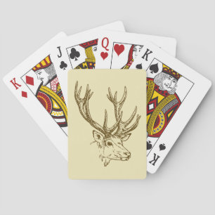 Deer Head Illustration Graphic Playing Cards