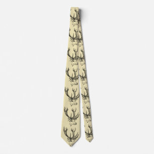 Deer Head Illustration Graphic Tie