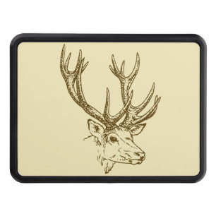 Deer Head Illustration Graphic Trailer Hitch Cover