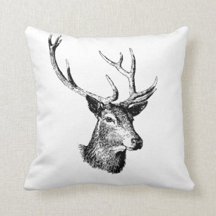 Deer head pillow Animal print decor