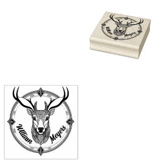 deer head rubber stamp