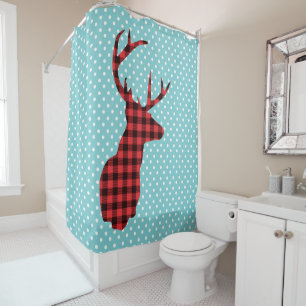 Deer Head - Rustic Red Plaid