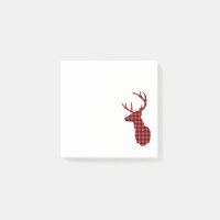 Deer Head - Rustic Red Plaid
