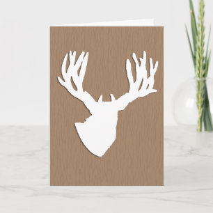 Deer Head Silhouette for Hunter Birthday Card