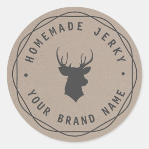 Deer Head Stag fait maison Jerky Étiquette
