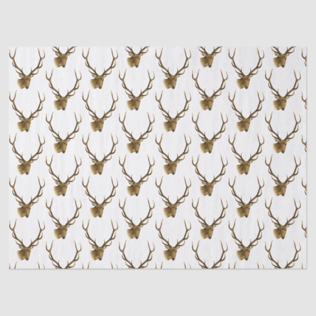 Deer Head with Large Antlers #1 Tissue Paper (Front)