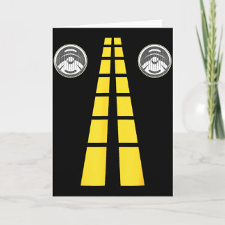 Deer Headlights With Road Markings Couples Costume Card