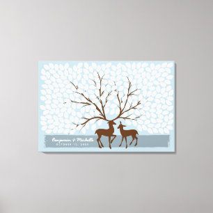 Deer Heart Guest Book Canvas - 250 Spaces