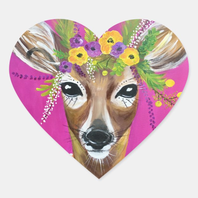 Deer Heart Shape Stickers (Front)