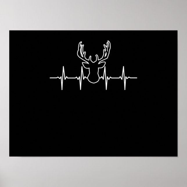 Deer Heartbeat Hunting Season Hunter Hunt Lover Gr Poster (Front)