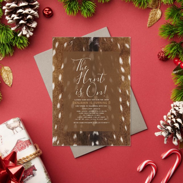 Deer Hide Print Ivitation Acrylic Invitations (Insitu (Holiday))