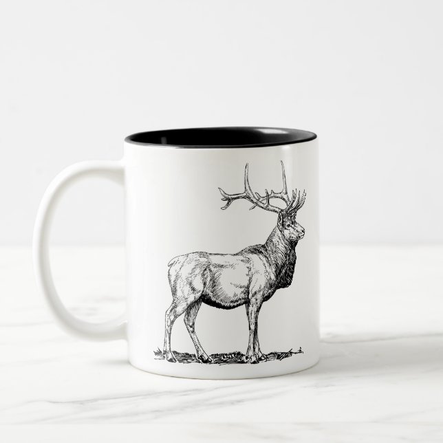 Deer/Hirsch Two-Tone Coffee Mug (Left)