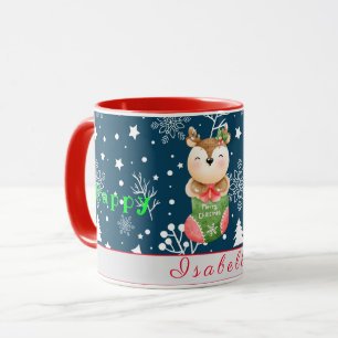 Deer Holidays Customize Text and Name Mug