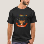 Deer Horn Menorah Happy Hanukkah T-Shirt<br><div class="desc">Deer Horn Menorah Happy Hanukkah.</div>