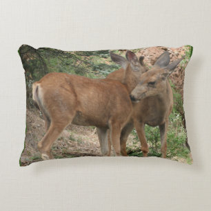 Deer Hugging Accent Pillow