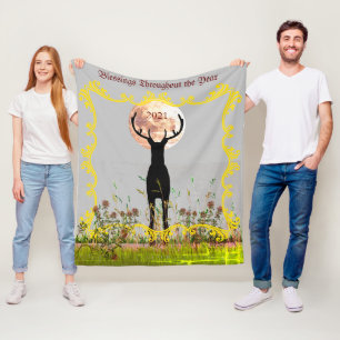 Deer Hunt Cabin Decor Customizable Gift Fleece Blanket
