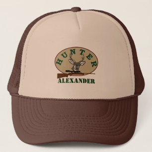 Deer Hunter and Rifle Personalized Trucker Hat