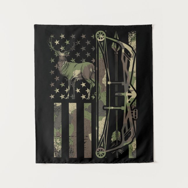 Deer hunter bow hunting tapestry (Front)