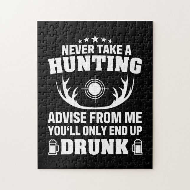 Deer Hunter Drinking Jigsaw Puzzle (Vertical)