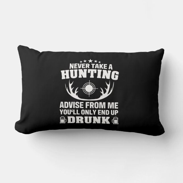 Deer Hunter Drinking Lumbar Pillow (Front)