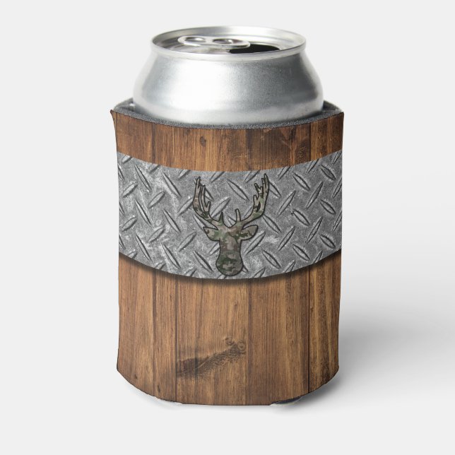 Deer Hunter Image Add Custom Name Can Cooler (Can Back)