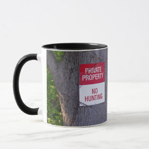 Deer Hunter in Woods with Sign Mug
