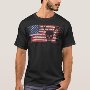 Deer Hunter Skull American Flag labrador retriever T-Shirt