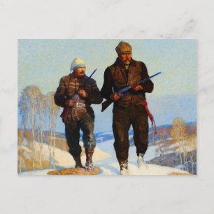 Deer Hunters, 1924 by Newell Convers Wyeth Postcard