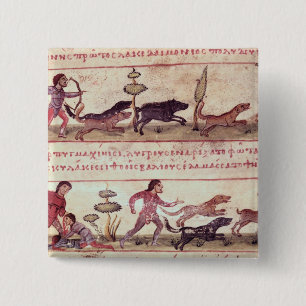 Deer Hunting 2 Inch Square Button