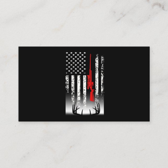 Deer hunting American Flag Hunting Business Card (Front)