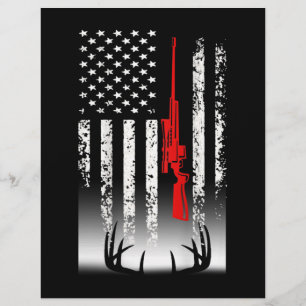 Deer hunting American Flag Hunting Letterhead