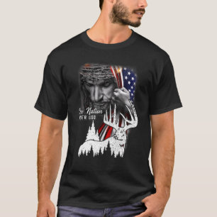 Deer Hunting American Flag One Nation Under God Ch T-Shirt