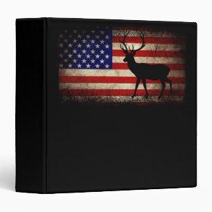 Deer Hunting American Flag USA Proud Hunter Binder