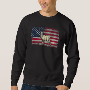 Deer Hunting American Flag Usa Proud Hunter Idea Sweatshirt