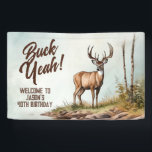 Deer Hunting Buck Yeah 40th Birthday Welcome Sign<br><div class="desc">Welcome guests in buck yeah style with this Deer Hunting–themed 40th Birthday Welcome Sign. Featuring a rustic watercolor deer in the woods design, this sign sets the tone for a rugged, outdoorsman-inspired celebration from the moment guests arrive. Perfect for hunters and nature lovers, it pairs beautifully with cabin, lodge, backyard,...</div>