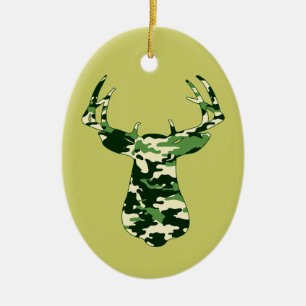 Deer Hunting Camo Buck Ceramic Ornament
