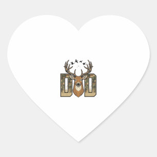Deer Hunting Dad Camo Buck Vector Shirt Design_1 Heart Sticker