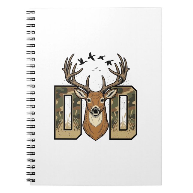 Deer Hunting Dad Camo Buck Vector Shirt Design_1 Notebook (Front)