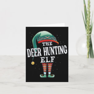 Deer Hunting Elf Christmas Group Xmas Pajama Party Card