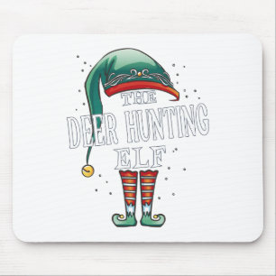Deer Hunting Elf Christmas Group Xmas Pajama Party Mouse Pad