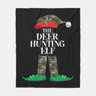 Deer Hunting Elf Matching Group Family Elf Christm Fleece Blanket
