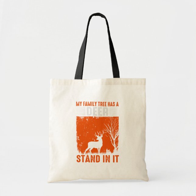 Deer Hunting Family Tree Tote Bag (Front)