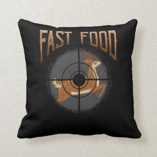 Deer Hunting Fast Food Forest Hunter Throw Pillow