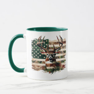 Deer Hunting Flag Print Coffee Mug