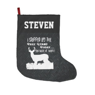 Deer Hunting Funny Quote Men's Hobby Sport Large Christmas Stocking