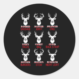 Deer Hunting Gift Hunter Of All Santa's Reindeer Classic Round Sticker