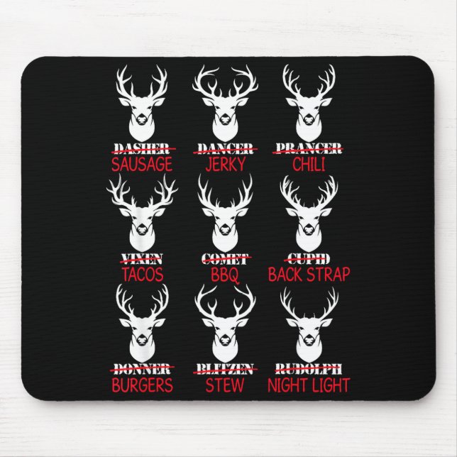 Deer Hunting Gift Hunter Of All Santa's Reindeer  Mouse Pad (Front)